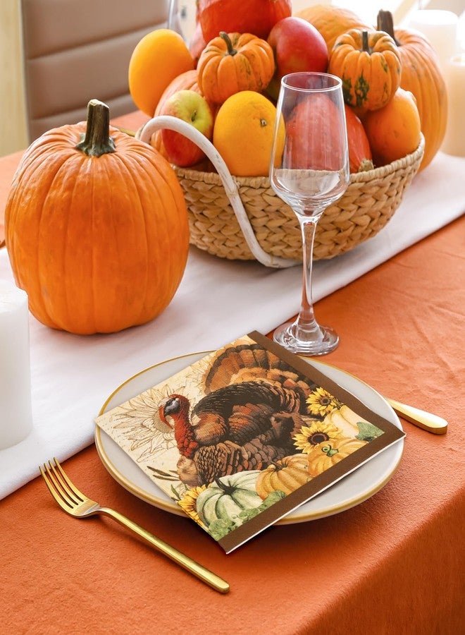 JarThenaAMCS مناديل ورقية من JarThenaAMCS، 80 قطعة، بتصميم ديك رومي عتيق، مناسبة لعيد الشكر، للاستخدام مرة واحدة، مثالية لغداء وعشاء الخريف، أو كطبق كوكتيل، أو لحفلات موسم الحصاد، مقاس 6.5 × 6.5 بوصة. - Image 4